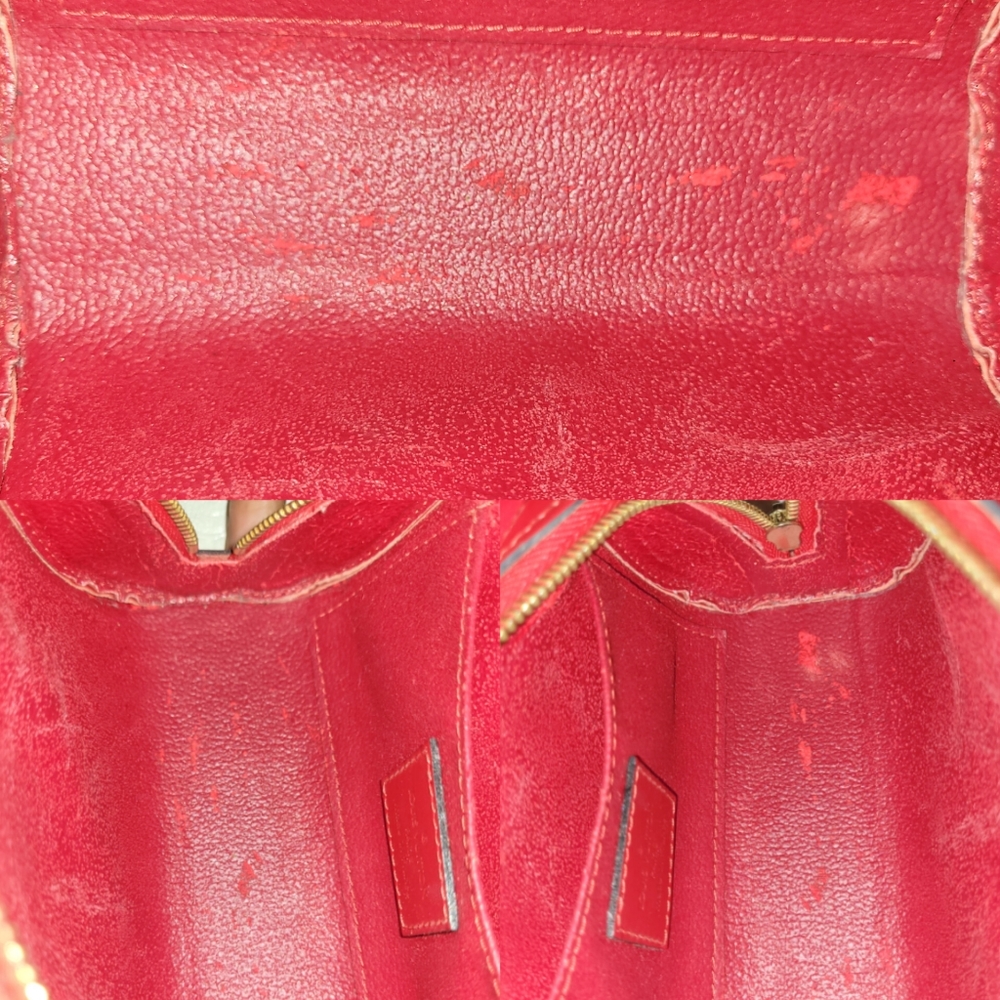 Louis Vuitton Epi Dauphine Jaune Red Clutch Toiletry Crossbody Bag Authent8c - Picture 15 of 17